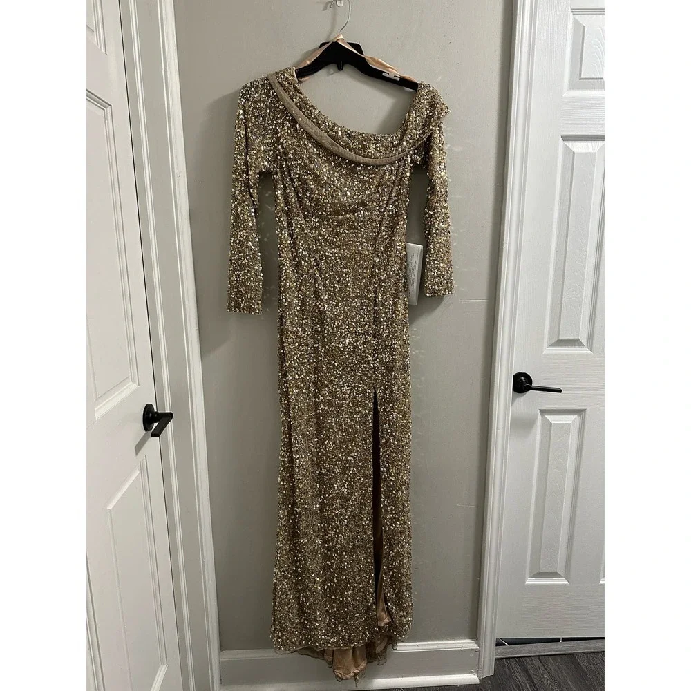 MAC DUGGAL Women's Sequined One Shoulder Evening Gown … - Picture 2 of 13